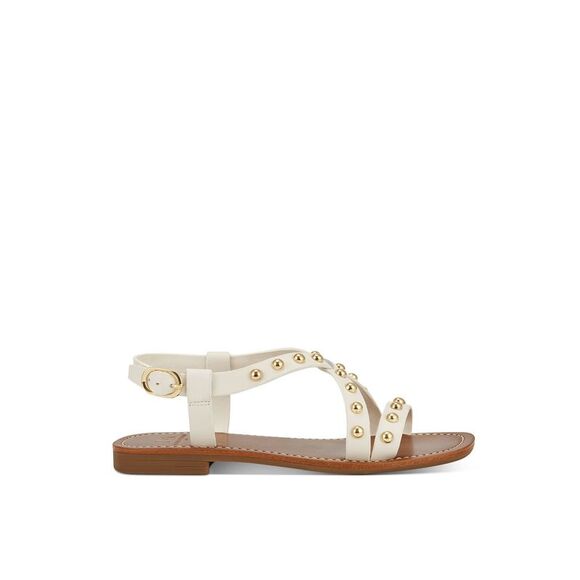 MARC FISHER Womens Ivory Fianna Toe Block Heel Leather Slingback Sandal 7 M - Picture 3 of 4